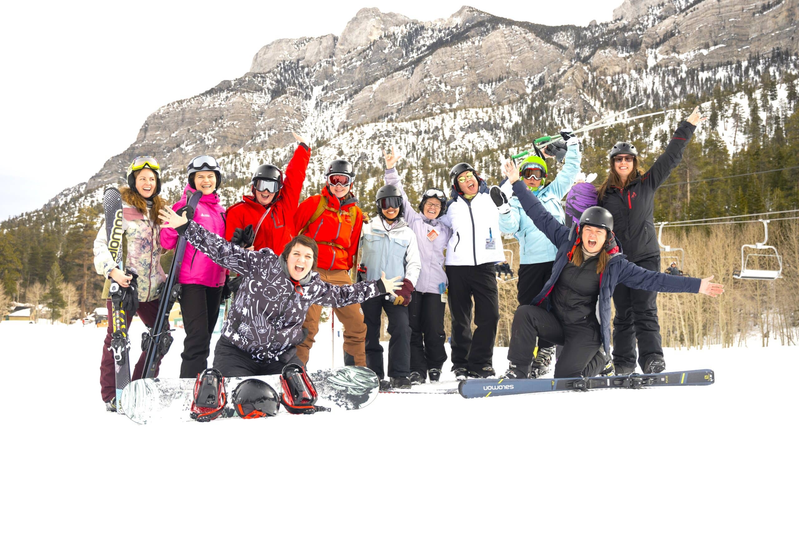 Group of women enjoying a day on the mountain