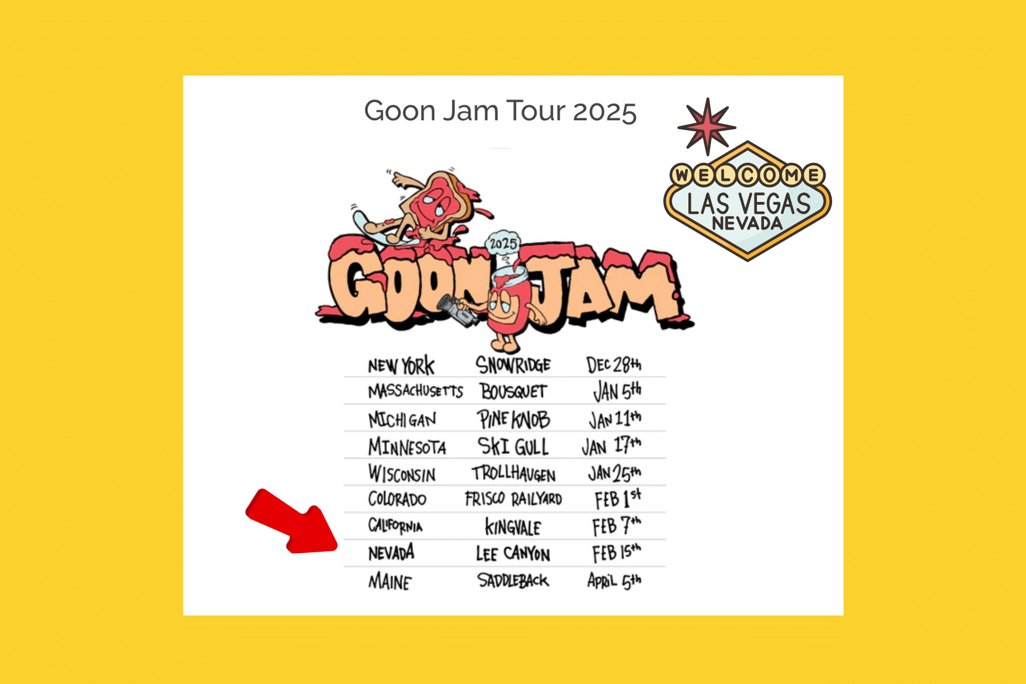 GOON JAM TOUR 2025 SNOWBOARD EVENT LAS VEGAS NEVADA